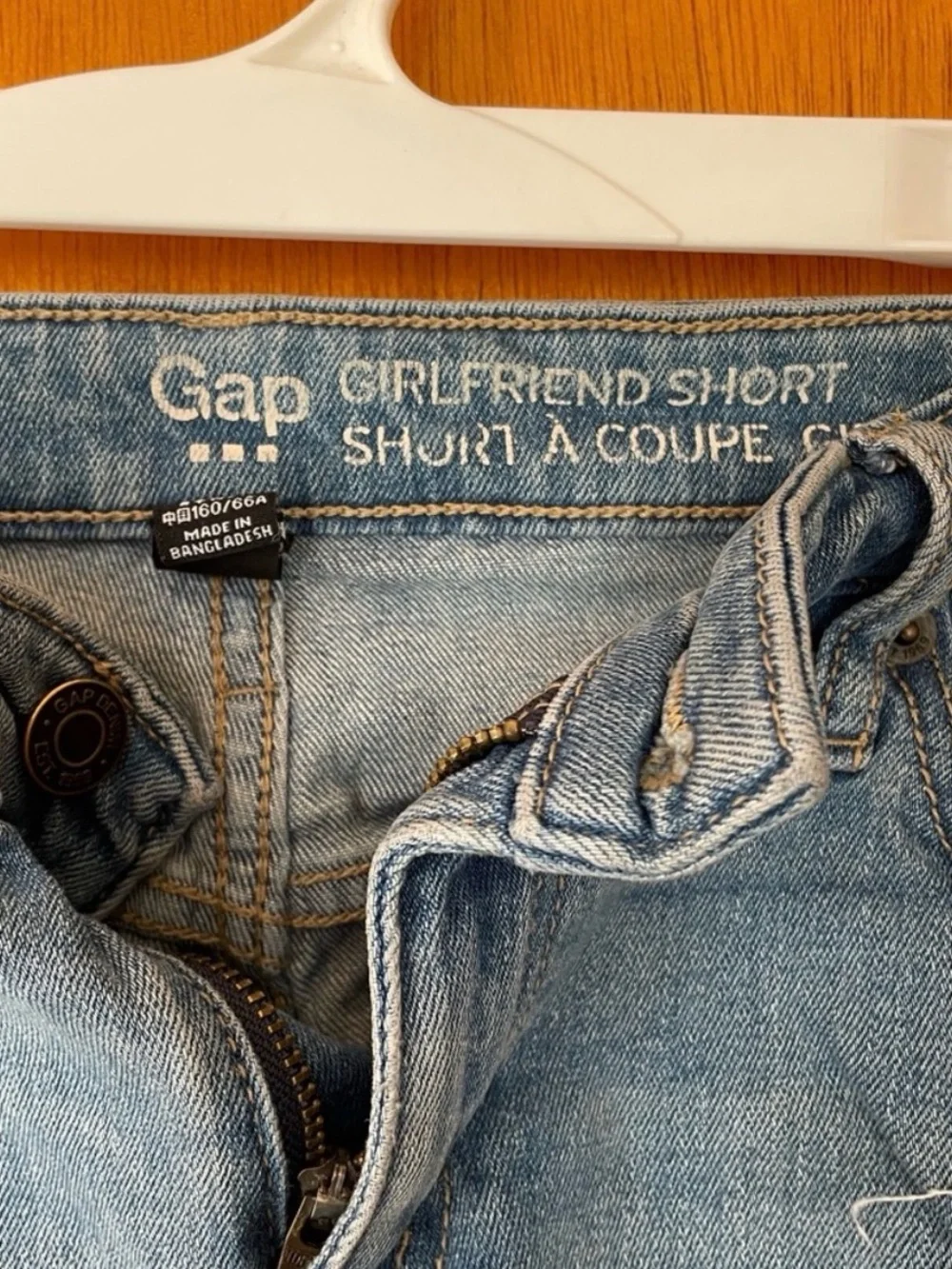 Gap Girlfriend Distressed Denim Shorts - Light Blue